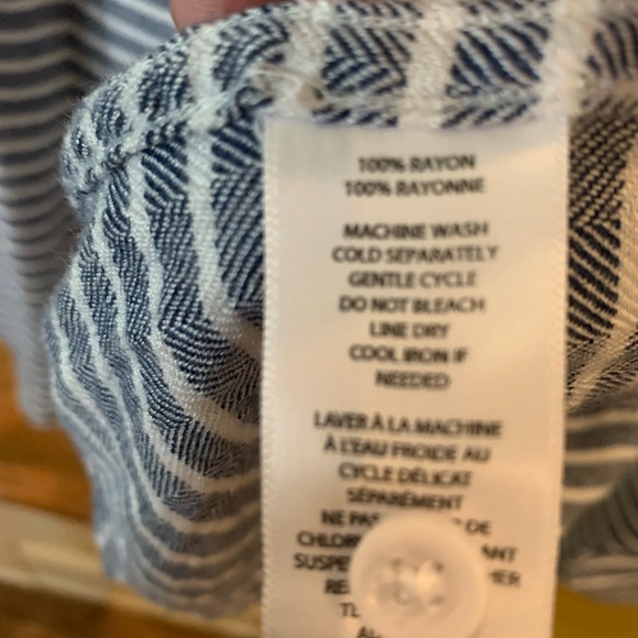 Beachlunchlounge flannel shirt, blue and white stripe, Size XL like new! - Picture 5 of 5